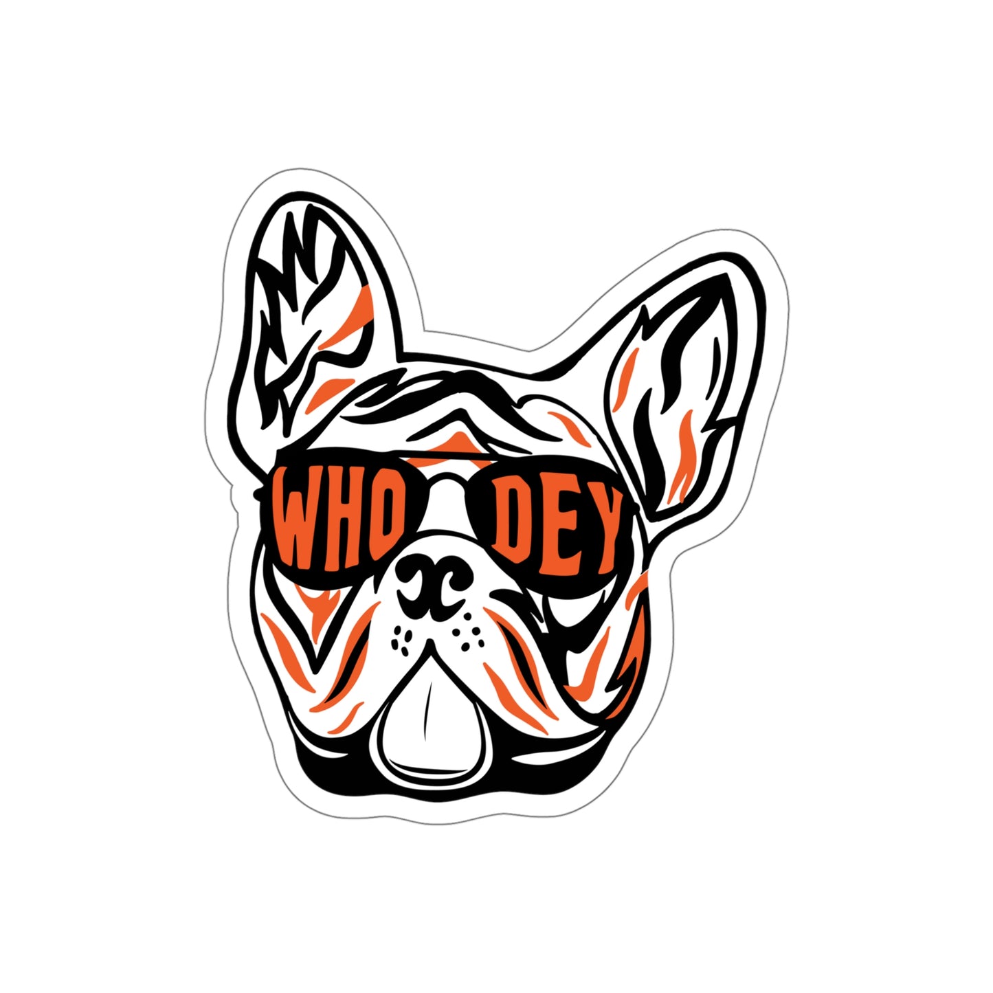 Frenchie Who Dey Die-Cut Stickers