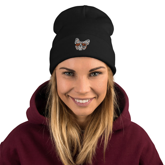 Frenchie Who Dey Embroidered Beanie