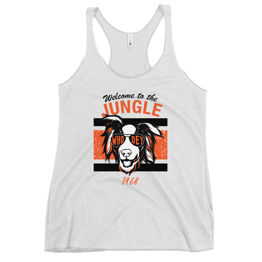 Border Collie Welcome to the Jungle Women's Racerback Tank